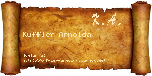 Kuffler Arnolda névjegykártya